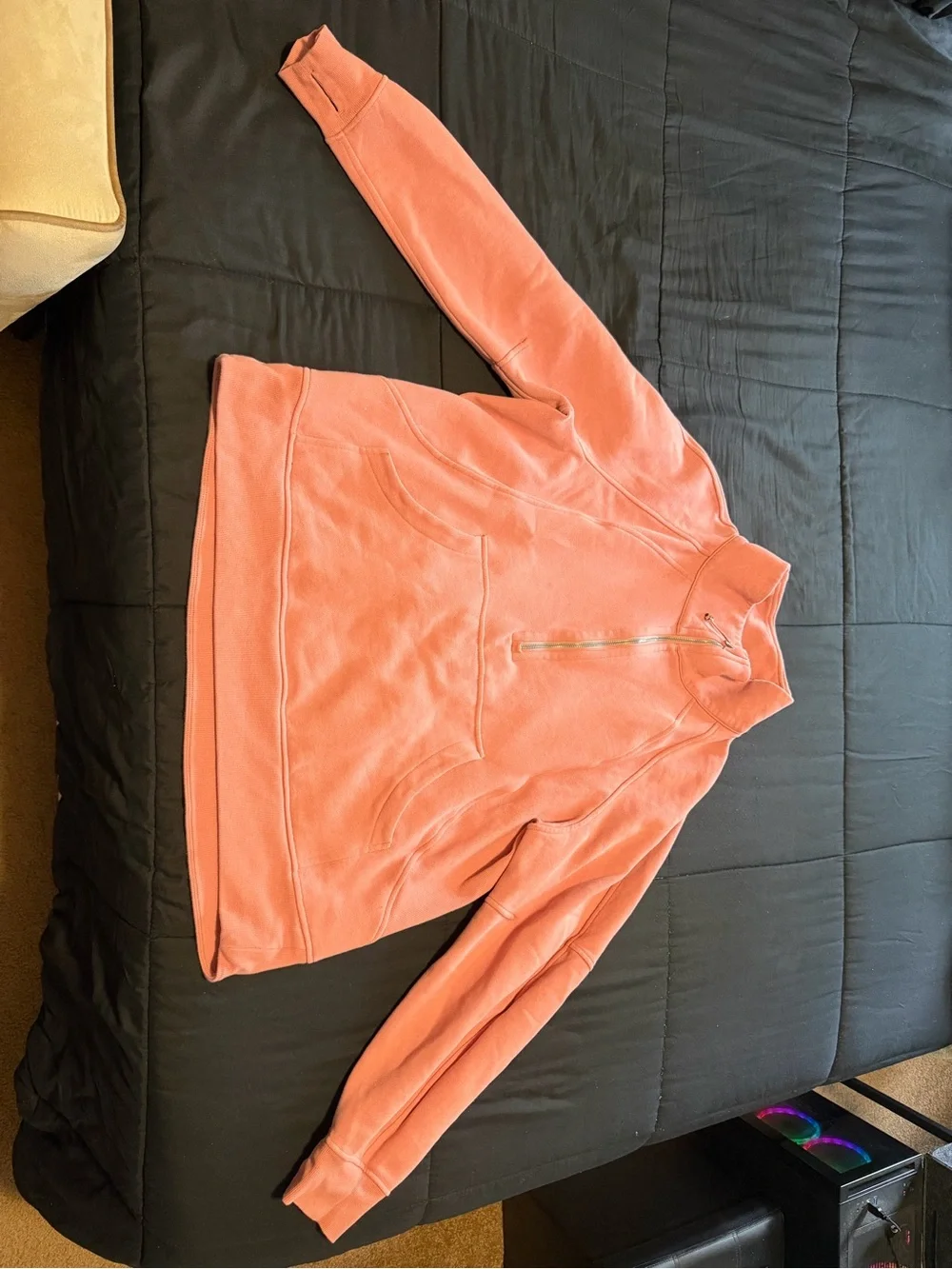 Women’s Orange Lululemon Half-Zip Pullover Sweatshirt